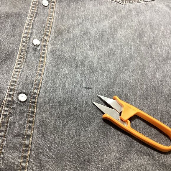 Authentic Wrangler Pearl Snap Shirt Long Sleeve Gray S - Picture 8 of 11